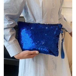 The Sapphire Luxe Sequin Clutch Bag